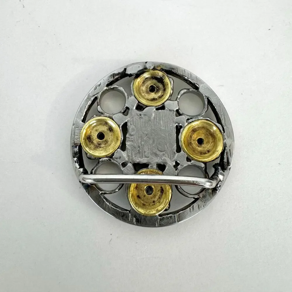 Vintage Bullet Casing Belt Buckle Small Silver/Gold Tone Mens Unisex